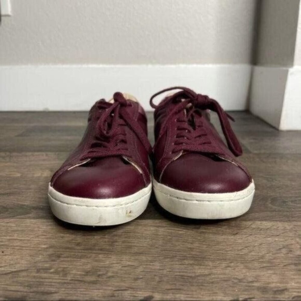 Lacoste Burgundy Woman's Sneakers Low Top Leather Sneakers Size 8 - Picture 10 of 13
